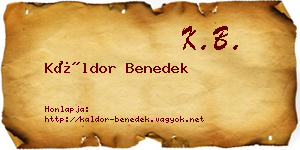 Káldor Benedek névjegykártya